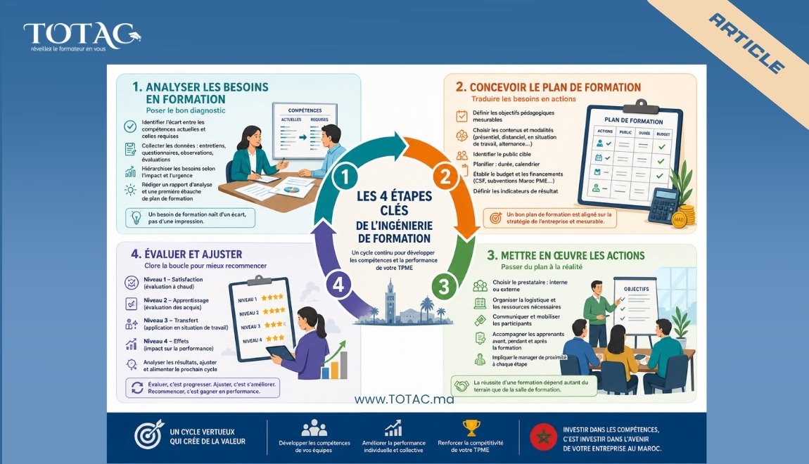 Ingénierie de formation au Maroc - Les 4 étapes clés pour les TPME